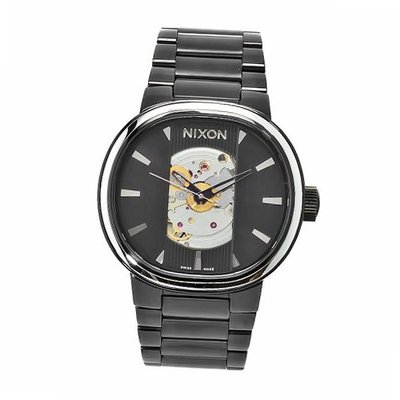 Nixon A089-001 Capital Automatic Black Stainless Steel Exhibition Dial