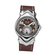 Oakley Jury II Polished Stainless Steel Case Brown Dial Brown Leather Strap 10-297
