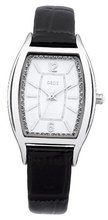Oasis B1350 Ladies Silver and Black Leather Strap