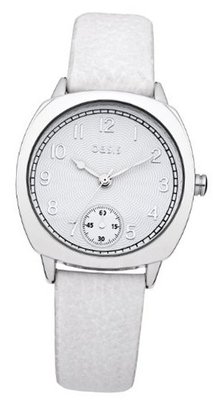 Oasis B1359 Ladies Silver and White Leather Strap