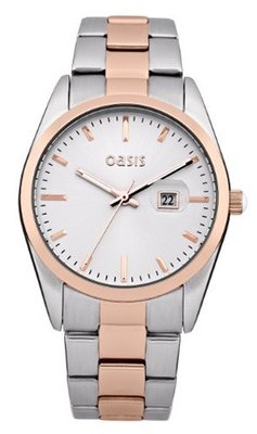 Oasis B1366 Ladies Silver and Rose Gold