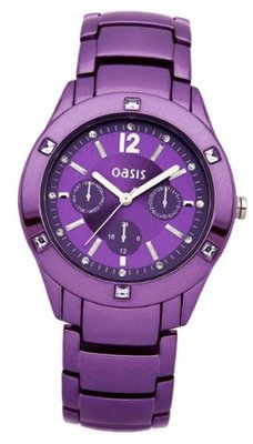 Oasis Quartz with Purple Dial Analogue Display and Purple Stainless Steel Bracelet B1263