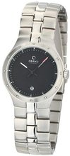 Obaku V111 V111LCBSC Silver Stainless-Steel Quartz with Black Dial