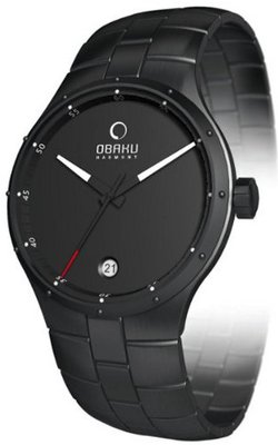 Obaku V111LBBSB Black Stainless-Steel Quartz with Black Dial