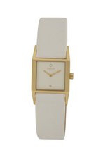 Obaku V113LGIRW 25mm Rectangular White Leather