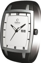 Obaku V114GCIRB Black Leather Quartz with White Dial