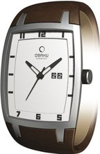 Obaku V114GCIRN Brown Leather Quartz with White Dial