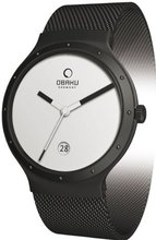 Obaku V119LBWMB Black Stainless-Steel Quartz with White Dial