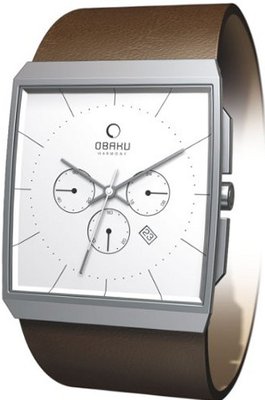 Obaku V126GCIRN Brown Leather Quartz with White Dial