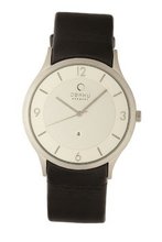 Obaku V132XCIRB Silver Dial Black Leather Date