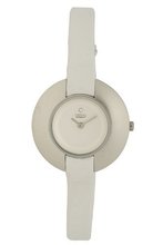 Obaku V135LCIRW Round Silver Dial White Leather