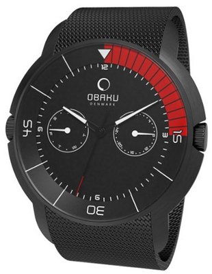 Obaku V141GBBMB Black Stainless-Steel Quartz with Black Dial