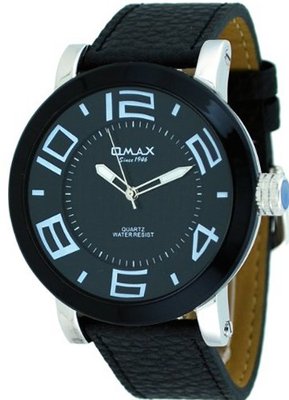 Omax #A001 Leather Band Oversized Domed Crystal