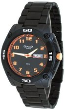 Omax #DZX001 Black Ion Plated 50M Day/Date Casual Sports