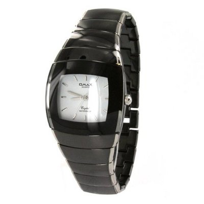 Omax in Gunmetal Color with Tonneau Case, Silver Color Edges and White Dial - Waterproof