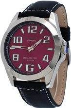 Omax Supreme #JS542 Stainless Steel Red Dial 50M Analog Strap