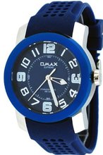 Omax Supreme #TS670 Stainless Steel Blue Dial Silicone Band Casual Sports