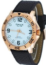 Omax #VXL001 Brown Leather White Dial Casual Analog Sports