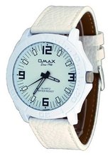 Omax #VXL001 white Leather White Dial Casual Analog Sports
