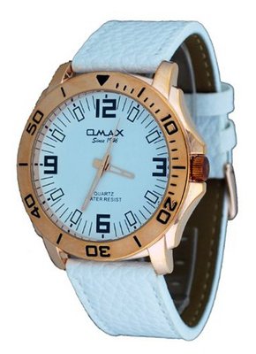 Omax #VXL001 White Leather White Dial Casual Analog Sports