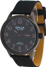 Omax #X008 Black IP Canvas Top Band Easy Reader Analog