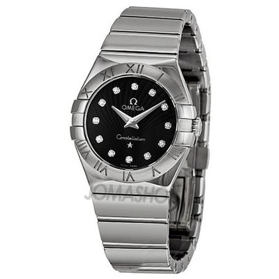 Omega Constellation Diamond Black Dial Stainless Steel Ladies 123.10.27.60.51.002