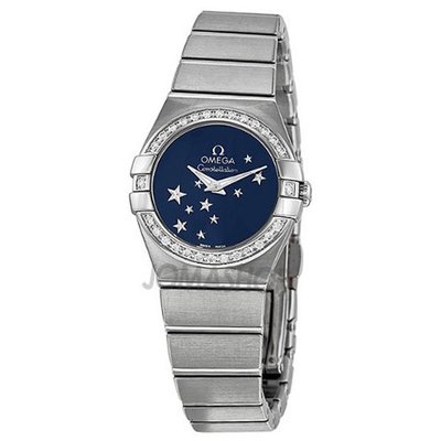 Omega Constellation Diamond Blue Star Dial Stainless Steel Ladies 12315246003001