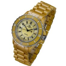 Oniss Ladies Citrine High Tech Ceramic Dress Mother of Pearl Dial