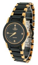 Oniss #ON606-LG Paley Faceted Crystal Black Ceramic with Gold Trim
