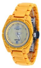 Oniss #ON7702-L Crystal Index MOP Dial Yellow Ceramic