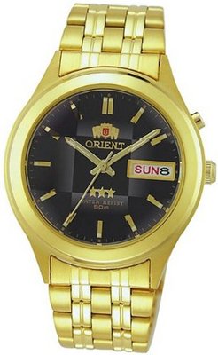 Orient #BEM5V001B Facet Glass Gold Tone Stainless Steel Automatic