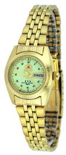 Orient #BNQ1W001R Gold Tone Tri Star Luminous Dial Automatic