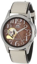 Orient CDB01003T 50m Semi Skeleton with 21 Jewels See through Caseback Leather Khaki