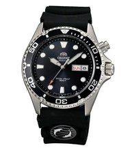 Orient Ray Black Dial 21-Jewel Automatic Dive on Rubber Strap EM6500BB