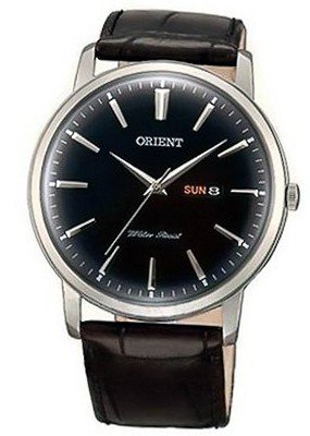 Orient #UG1R002B Capital Classic Retro Leather Strap Black Dial Quartz