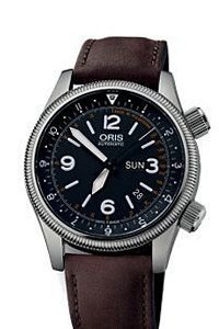 Oris Royal Flying Doctor Service Black Cial Brown Leather 735-7672-4084SET