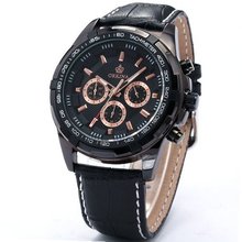 Orkina Black Dial 24Hrs Stop Sport Leather Quartz Wrist Gift ORK064