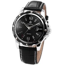 Orkina Fashion Black Dial Leather Date Sport Quartz Wrist Gift ORK053