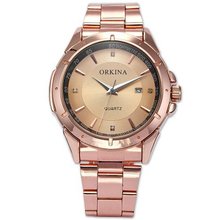 Orkina Luxury Rose Gold Stainless Steel Date Sport Quartz Wrist Gift ORK102