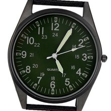 Orkina Military Dark Green Color Dial Quartz Nylon Canvas Strap Fashion Wrist P104IP-BDG
