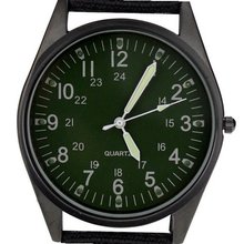 Orkina Military Dark Green Color Dial Quartz Nylon Canvas Strap Fashion Wrist