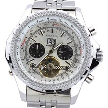 Orkina Silver Case Chronograph Hallow Dial Stainless Steel Wrist