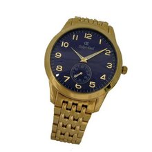 Oskar Emil Basel Gold Blue Classic Gents with Gold IP Plated Stainless Steel Case and Strap