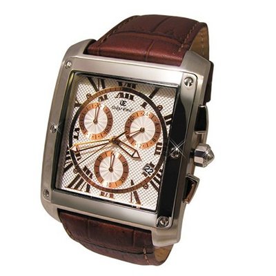 Oskar Emil Cambridge Gold/White Chronograpgh Gents With Date And Leather Strap