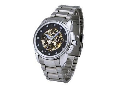 Ouyawei Black Dial Stainless Steal Strap Round Mechanical es
