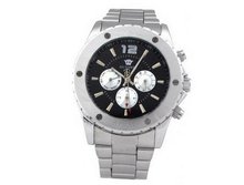 Ouyawei Earthy Stainless Silver Band Black Dial Mechanical Wrist es