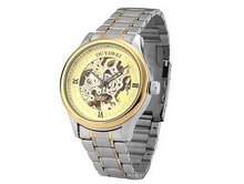 Ouyawei Mechanical Fancy Gold Dial Stainless Steal Strap Wrist es