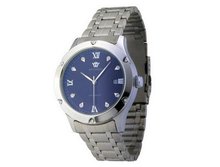 Ouyawei Round Automatic Stainless Steel Silver Band Blue Dial Silver Bezel Mechanical es