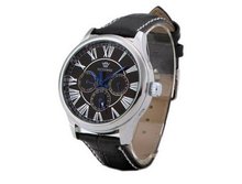 Ouyawei Round Day-Date Automatic Black Leather Band Mechanical es Circular Dial Water-Proof Wrist es