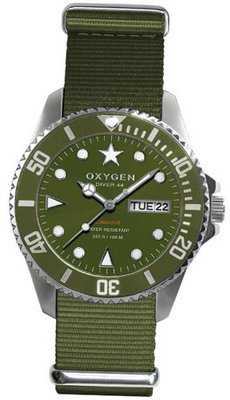 Oxygen Forest 44 unisex quartz with green Dial analogue Display and green nylon Strap EX-D-FOR-44-KA